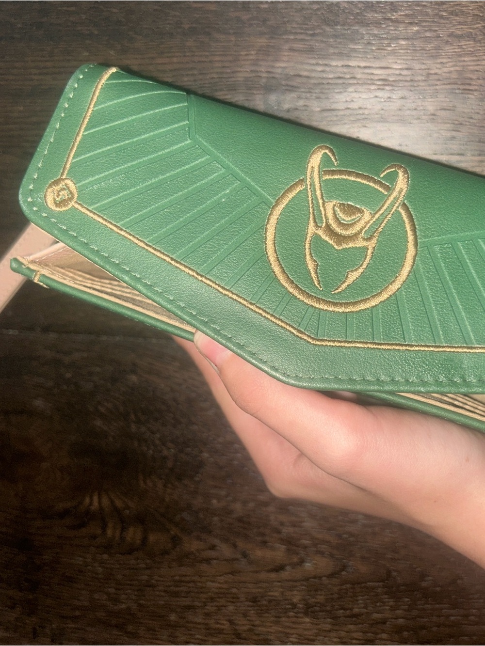 Danielle Nicole Green Wallet with Gold Embroidery